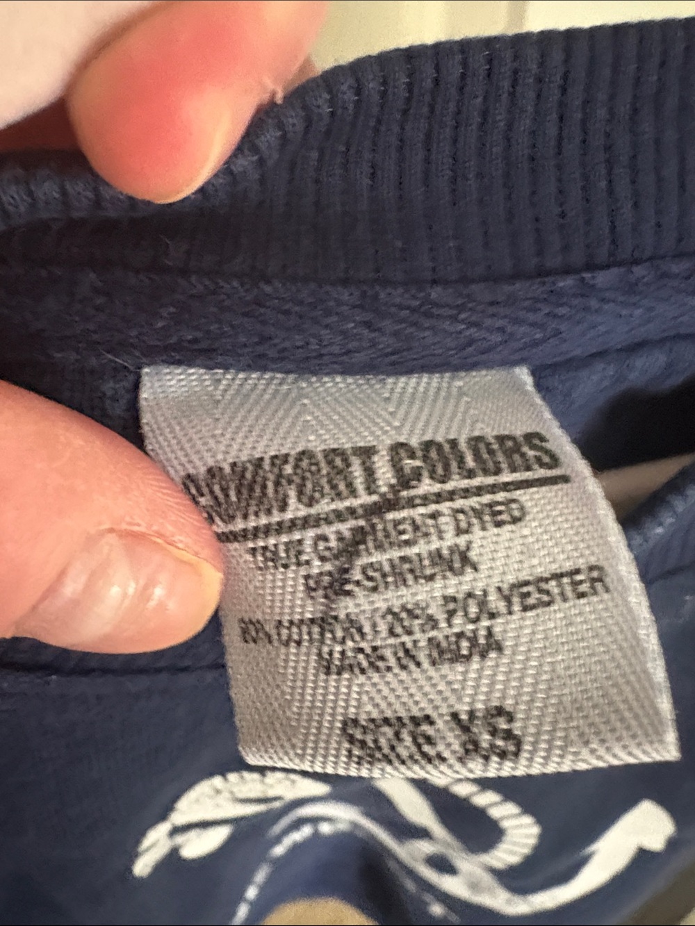 Newport RI Navy Sweatshirt with White Anchor Graphic - Picture 4 of 5